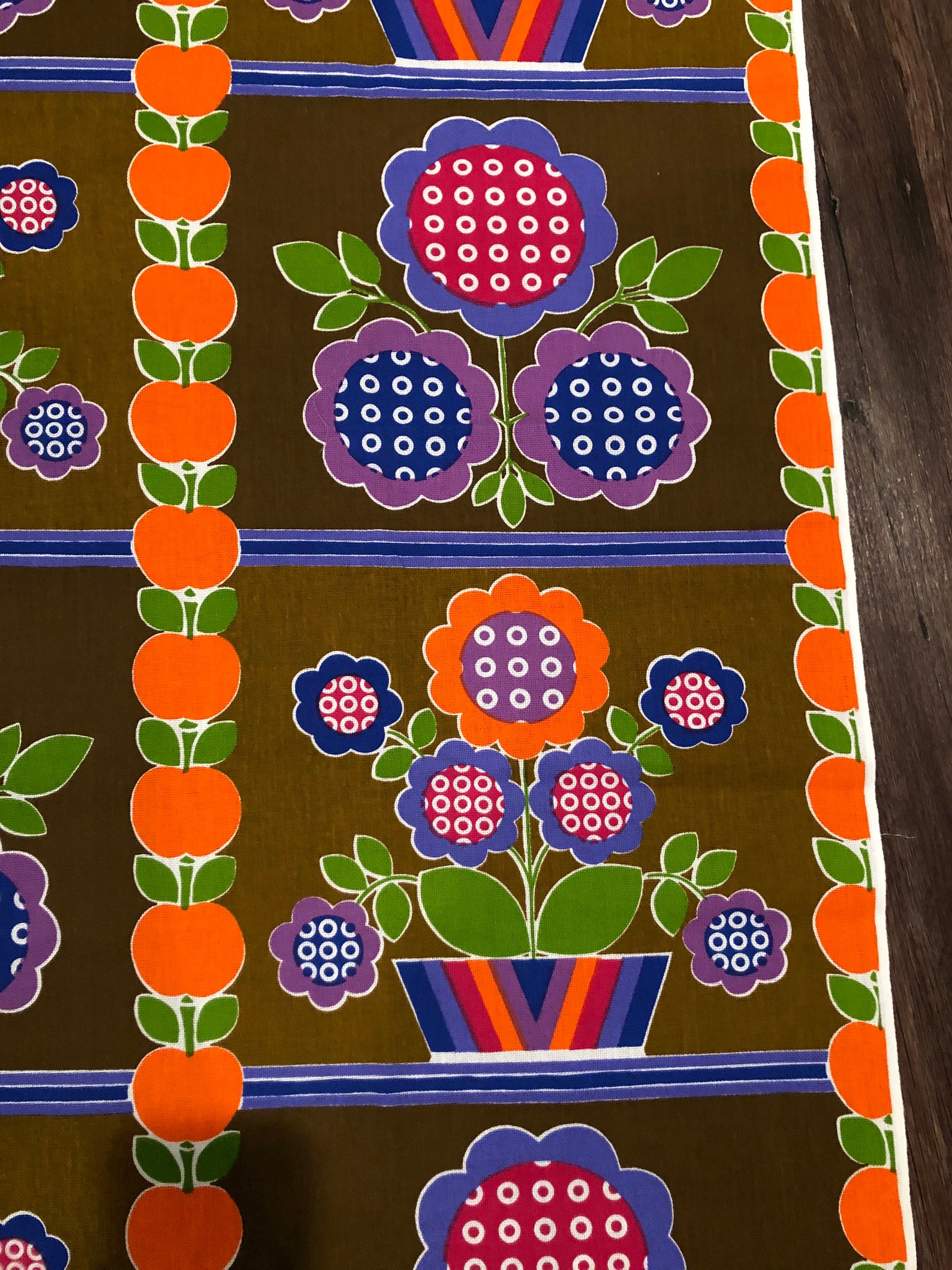 Adorable 1960's German Cotton Vintage Fabric Etsy