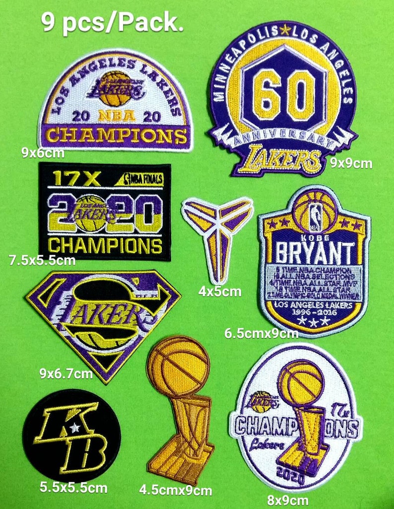 9Pcs Los Angeles Lakers Basketball Champions Cup Patches ...