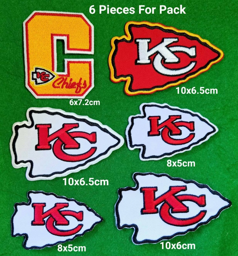 Kansas city chiefs Football 6 pieces Per Pack Patches Logo Etsy
