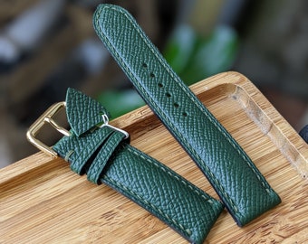 Bracelet Montre Cuir Vert 18mm - Boucle Chromée - Neuf Sans étiquette - Remplacement Universel