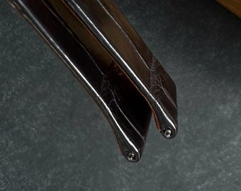 Rolled Edge Black Alligator Leather Watch Strap size 18mm-24mm