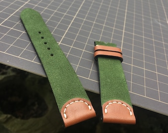 Handmade Leather Watch Strap: Personalized Band (18mm-24mm)