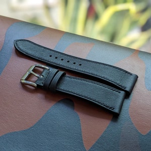 Nappa Watch Strap Leather I Black Color I Watch band size 18mm,20mm,22mm,24mm
