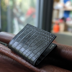 Cartera Mini Croco Piel Hecha a Mano Personalizo Cartera
