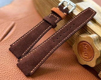 Custom-Made Suede Leather Watch Strap I Watch band size 18mm,20mm,22mm,24mm