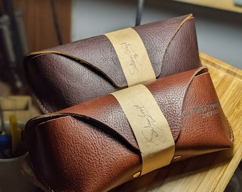 Personalized Leather Glasses Case: Monogrammed Eyeglass Holder