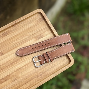 Whisky brown leather watch strap I Watch band size 18mm,20mm,22mm,24mm I personalized gifts I gifts for him
