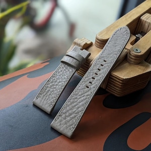 Rolled Edge Watch Strap Leather I Watch band size 18mm,20mm,22mm,24mm