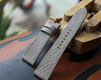 Klockarmband med rullad kant i läder, storlek 18 mm, 20 mm, 22 mm, 24 mm