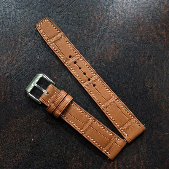 Alligator Watch Strap Leather with Quick Release Watch band size  18mm,20mm,22mm,24mm