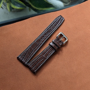 Handmade Alligator Leather Watch Strap: Special Texture, Sizes 18mm-24mm