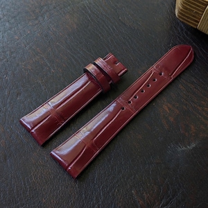 Bordeaux Alligator Leather Watch Strap I Watch band size 18mm,20mm,22mm,24mm I personalized gifts