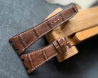 Handmade Alligator Watch Strap for the Ap Royal Oak model