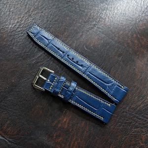 Alligator Watchstraps Leather with Quick Release - Watch band size 18mm,20mm,22mm,24mm