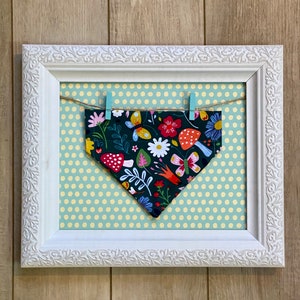 Whimsical Flower and Mushroom Dog Bandana