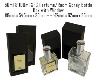 Perfume Bottle Box Template, 50ml 100ml, with Window (SVG, PDF, Cricut)