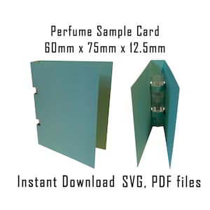 Downloadbare doossjabloon, direct downloaden, Cricut-doossjabloon, voorbeeldkaart parfum, cosmetisch monster, verpakking schoonheidsproduct, SVG, pdf
