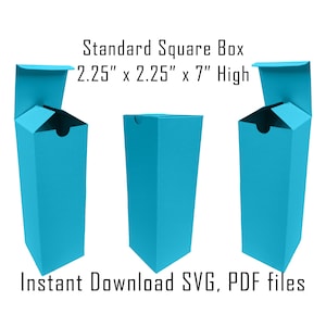 Downloadbare doossjabloon, direct downloaden, Cricut Box-sjabloon, geschenkdoos, verpakking, hoge doos, flessendoos, vierkante flessendoos, SVG, PDF