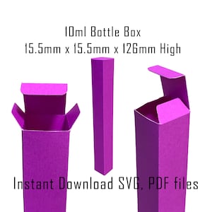 Downloadable Box Template, Instant Download, Cricut Box Template, Gift Box, Perfume Bottle Box, Beauty Product Packaging, Tall Box, SVG, PDF