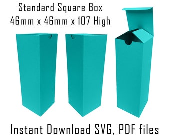 Tall Square Gift Box Template, Bottle Box, SVG, PDF (Digital Download)