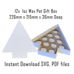 Wax Pot Box Gift Box, Pot Size 40mm Diameter, Downloadable Template, Instant Download, Cricut Box Template, Packaging, SVG, PDF, DIY Boxes