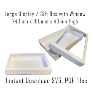 Downloadable Box Template, Instant Download, Cricut Box Template, Rectangle Box with Window, Gift Box, Display Box, Packaging, SVG, PDF
