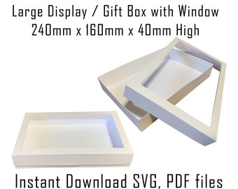 Rectangle Gift Box Template with Window, SVG, PDF (Digital Download)