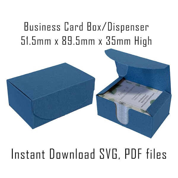 Business Card Box Template, Downloadable Box Template, Instant Download, Cricut Box Template, Box, Rectangle Box, Packaging, SVG, PDF,