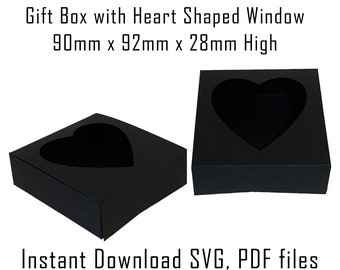 Heart Window Box Template, Display Packaging SVG, PDF (Digital Download)
