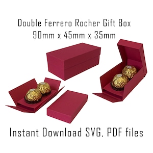 Plantilla de caja descargable, Caja de regalo Ferrero Rocher, Caja de regalo de Pascua, Favor de boda, Descarga instantánea, Plantilla Cricut, Caja de regalo, SVG, PDF,
