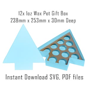 Wax Pot Box Gift Box, Pot Size 45mm Diameter, Downloadable Template, Instant Download, Cricut Box Template, Packaging, SVG, PDF, DIY Boxes