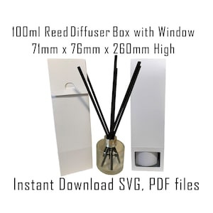 Downloadable Box Template, Instant Download, Cricut Box Template, Packaging, Tapered Reed Diffuser Box, Reed Diffuser Box, Jar Box, SVG, PDF