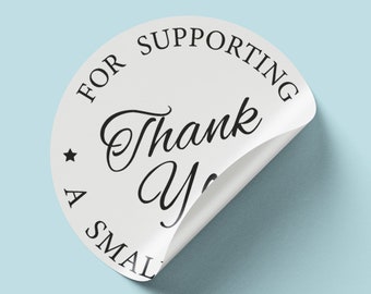 Printable Thank You Labels, Round Stickers, Packaging (Digital Download)