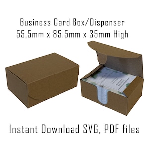 Modelo de caixa de cartão de visita, modelo de caixa para download, download instantâneo, modelo de caixa Cricut, caixa, caixa retangular, embalagem, SVG, PDF,