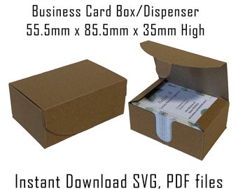 Business Card Box Template, Rectangle Packaging (SVG, PDF)