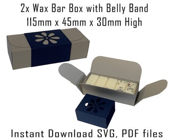 Wax Bar Gift Box Template, 5 or 10 Cell, with Belly Band (SVG, PDF)