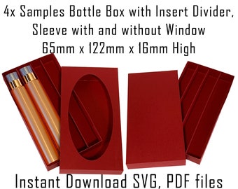 Perfume Sample Box Template, Multi-Sample Packaging (SVG, PDF)