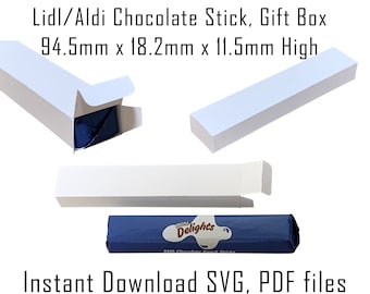 Chocolate Bar Gift Box Template, SVG, PDF (Digital Download)