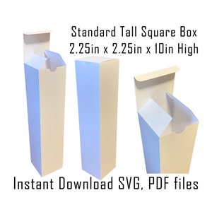 Herunterladbare Box-Vorlage, sofortiger Download, Cricut-Box-Vorlage, Geschenkbox, Verpackung, hohe Box, Flaschenbox, quadratische Flaschenbox, SVG, PDF
