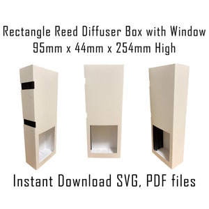 Modèle de boîte téléchargeable, téléchargement immédiat, modèle de boîte Cricut, emballage, boîte de diffuseur roseau rectangle, boîte de diffuseur roseau, SVG, PDF