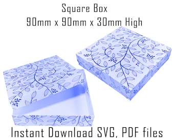 Square Gift Box Template, SVG, PDF (Digital Download)