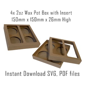 Wax Pot Box, 4x Wax Pot Gift Box, Downloadable Template, Instant Download, Cricut Box Template, Packaging, SVG, PDF, Box Patterns, DIY Boxes