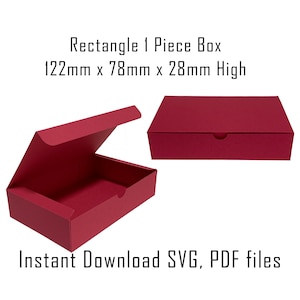 Plantilla de caja descargable, Descarga instantánea, Plantilla de caja Cricut, Caja rectangular con tapa, Caja de tarjeta de regalo, Caja de regalo, Embalaje, SVG, PDF