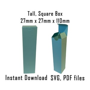 Downloadable Box Template, Instant Download, Cricut Box Template, Gift Box, Perfume Bottle Box, Beauty Product Packaging, Tall Box, SVG, PDF