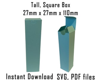 Tall Gift Box Template, Perfume Bottle Packaging (SVG, PDF)
