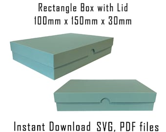 Downloadable Box Template, Instant Download, Cricut Box Template, Rectangle Box with lid, Gift Card Box, Gift Box, Packaging, SVG, PDF
