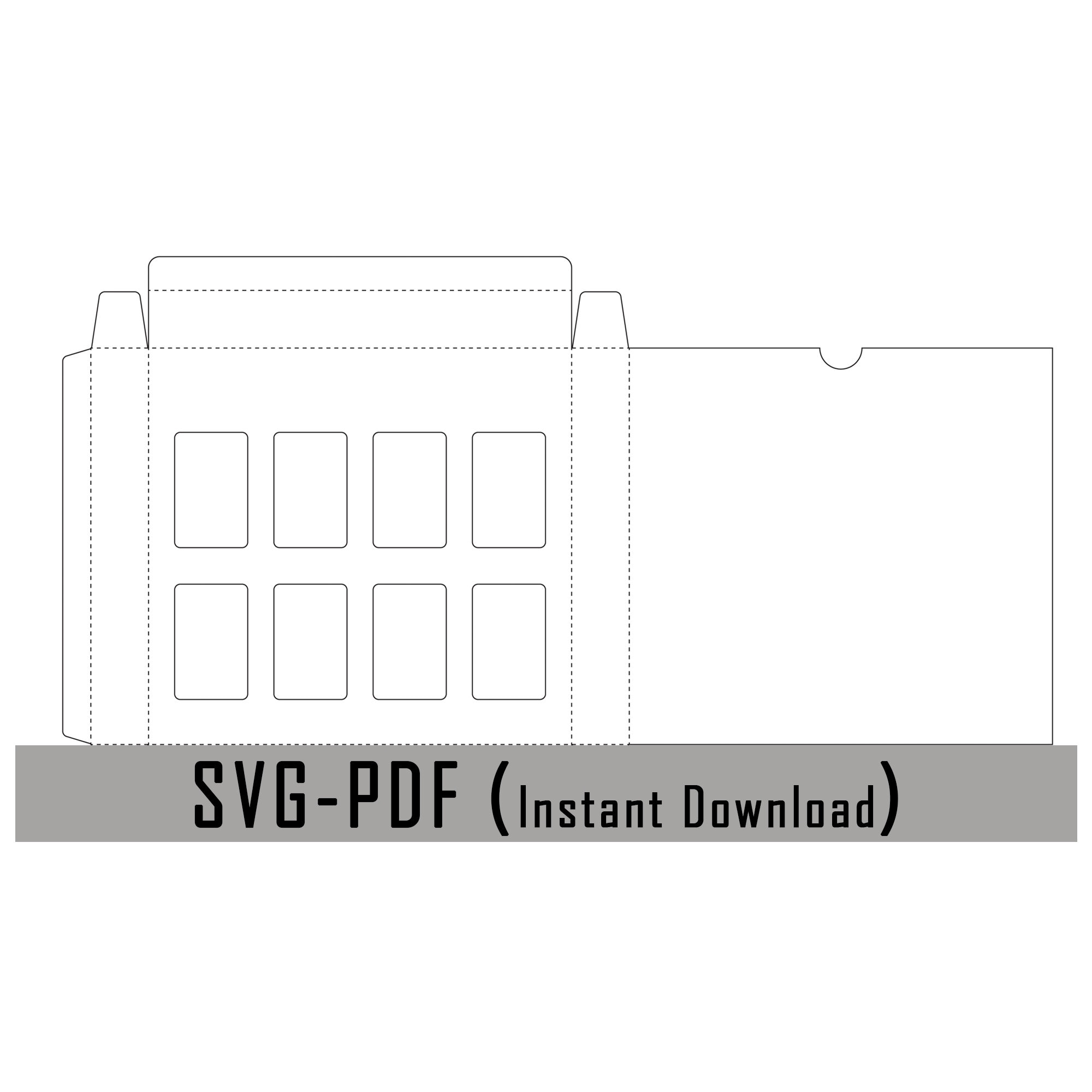 Paper Plate Clamshell Template.pdf 8-cell Clamshell Box Template, Wax Melt Packaging (SVG, PDF) - Etsy