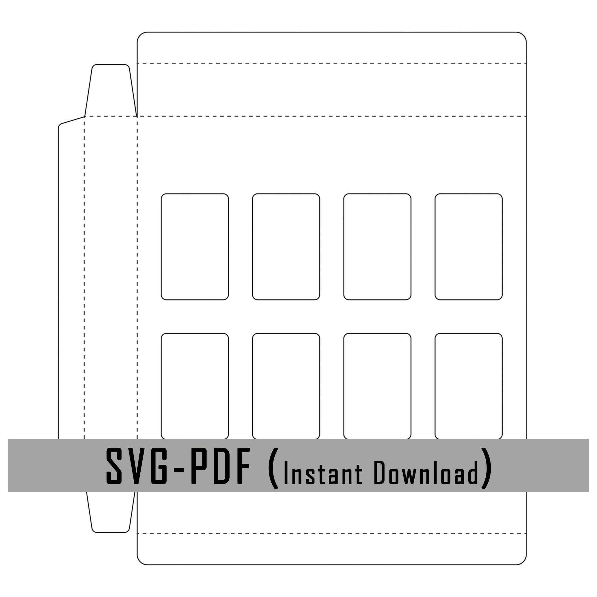 Downloadable Box Template 8 Cell Clamshell Box Gift Box Etsy