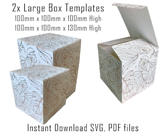 Square Gift Box Template, Packaging SVG, PDF (Digital Download)