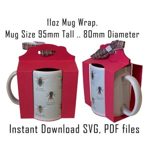 Downloadable Box Template, Instant Download, Cricut Box Template, 110z Mug Wrap, Gift Box, Mug Display Box, Mug Packaging, Packing, SVG, PDF
